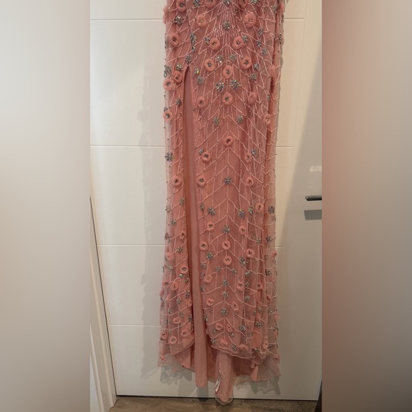 Portia and Scarlett PS26176 - Floral Embellished Plunging V-Neck Dress - Picture 4 of 9